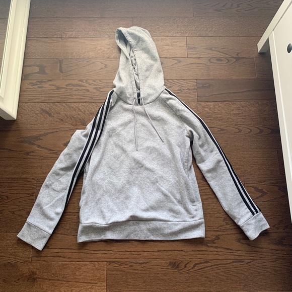 Adidas Hoodie Grey & Black Stripe - Picture 3 of 6
